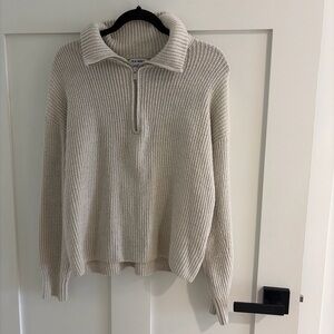 Old Navy Men's Zip Up Sweater in Cream